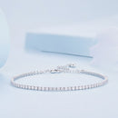 925 Sterling Silver Pavé Setting Bracelet with CZ for Women - Adjustable 18+5cm-2