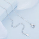 925 Sterling Silver Necklace with CZ & Enamel - 40+5cm Length, Fishtail Design for Women-5