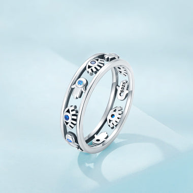 925 Sterling Silver Oxidized Silver Ring with Pavé Setting CZ, Size 6 for Women - 0