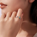 925 Sterling Silver Enamel White Gold Plated Ring for Women-6