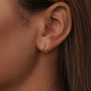 925 Sterling Silver Earrings 1.2x0.6cm with White Gold Plating for Women-7