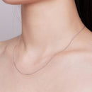 925 Sterling Silver 45S Platinum Plated Necklace for Women - 400mm Length, 0.8mm Thickness-7