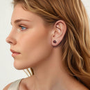 925 Sterling Silver Enamel Plated White Gold Earrings 0.7*1cm for Women-7