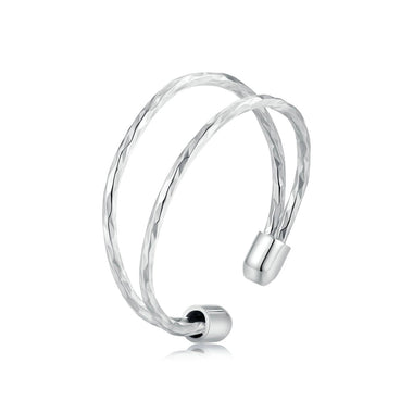 925 Sterling Silver & White Gold Plated Ring for Women - Stylish Width 2.3-6.3mm - 0