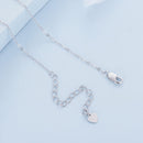 925 Sterling Silver Necklace with Pavé Setting CZ and Transparent Glass, 450mm for Women-6