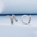 925 Sterling Silver Earrings with Pavé Setting CZ in Oxidized Finish-3