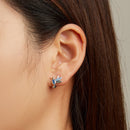 925 Sterling Silver Earrings with Pavé Setting and Oxidized Finish for Women-6