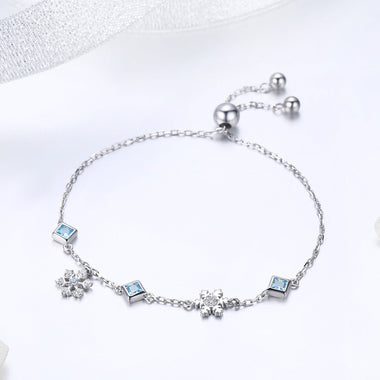 925 Sterling Silver Adjustable Bracelet for Women - 22cm - 0