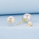 925 Sterling Silver Earrings with CZ and Synthetic Pearl for Women-4