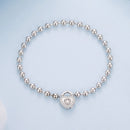 925 Sterling Silver White Gold Plated 17cm Bracelet with CZ Paved Setting for Women-3