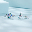 925 Sterling Silver Earrings with Pavé Setting CZ, 7x15mm, Plated Platinum for Women-5