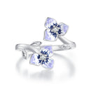 S925 Sterling Silver Enamel CZ Pavé Setting Ring for Women-2