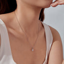 925 Sterling Silver Moissanite Necklace 40+5cm with White Gold Plating for Women-7