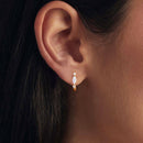 925 Sterling Silver Moissanite and Opal White Gold Plated Earrings for Women-3