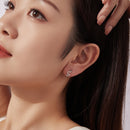 925 Sterling Silver Hoop Earrings with White Gold Plating and CZ Stones-7