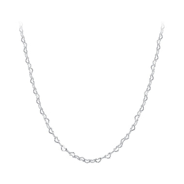 925 Sterling Silver Necklace with Platinum Plating, 395+55mm Length, 3.0mm Width for Women