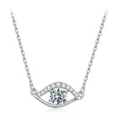 925 Sterling Silver Moissanite Necklace 40+5cm in Length for Women-1