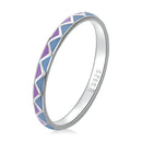 925 Sterling Silver Wide Enamel Ring Size 6.0 for Women-1