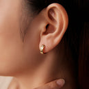 925 Sterling Silver 0.009 Carat Moissanite Hoop Earrings for Women-9