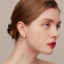 925 Sterling Silver Platinum Plated CZ Pavé Setting Earrings-6