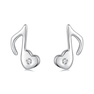 925 Sterling Silver Earrings with Pavé Setting CZ in White Gold Finish, 1x0.7cm for Women