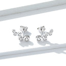 925 Sterling Silver Earrings with Pavé Setting CZ, 0.5x1.2 cm for Women-5