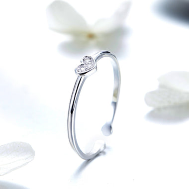925 Sterling Silver Plated Platinum Pavé Setting CZ Ring - 0