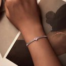 925 Sterling Silver White Gold Plated 8mm CZ Pendant Bracelet for Women-7