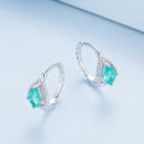 925 Sterling Silver Earrings with Pavé Setting and Transparent Glass-6