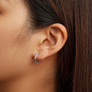 925 Sterling Silver Stud Earrings with CZ in Pavé Setting-6