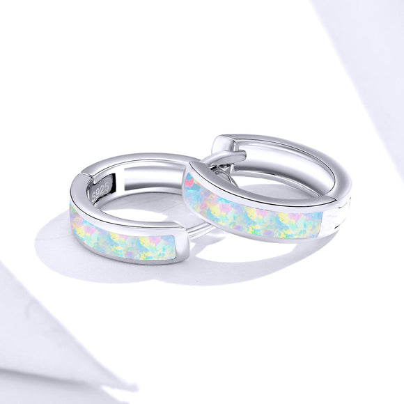 925 Sterling Silver Opal Earrings for Women