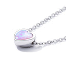 925 Sterling Silver and Platinum Plated Translucent Opal Necklace, 43.5cm Adjustable Chain, for Women-4