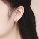 925 Sterling Silver Earrings with Pavé Setting in Oxidized Finish-6