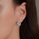 925 Sterling Silver Earrings with Pavé Setting and Oxidized Finish-6