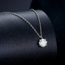 925 Sterling Silver Plated Platinum Moissanite Necklace 39+5cm for Women-3