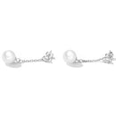 925 Sterling Silver Earrings with Pavé Setting CZ & Quality Shell Pearl-2
