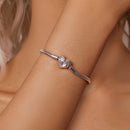 925 Sterling Silver Moonstone Bracelet 17.0 cm with White Gold Plating for Women-6