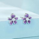 S925 Sterling Silver Plated Platinum Enamel Earrings for Women-5