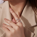 925 Sterling Silver Pavé Setting CZ White Gold Plated Ring 0.18cm for Women-9