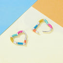 925 Sterling Silver Enamel Plated Earrings 14*2mm for Women-5