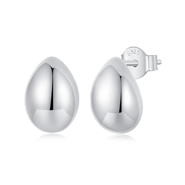 925 Sterling Silver Earrings 10x7mm with Oxidized Silver for Women - 0
