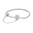 925 Sterling Silver Bracelet 17cm with Pavé Setting CZ for Women-1