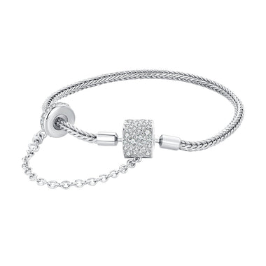 925 Sterling Silver Bracelet 17cm with Pavé Setting CZ for Women