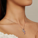 925 Sterling Silver 29x18mm Moonstone Pendant Necklace with Enamel Process-6