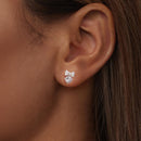 925 Sterling Silver Earrings with CZ and White Gold Plating for Women-7