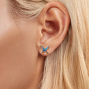 925 Sterling Silver White Gold Plated Enamel Earrings 9x10mm for Women-6