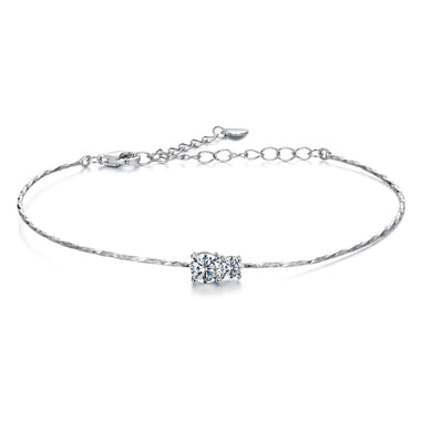 925 Sterling Silver 0.2 Carat Genuine Moissanite Bracelet for Women