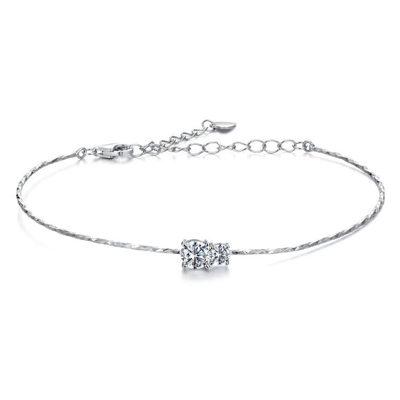 925 Sterling Silver 0.2 Carat Genuine Moissanite Bracelet for Women