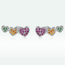 925 Sterling Silver Earrings with Pavé Setting and Plated Platinum, Size: 0.5*1.3cm, Women-4