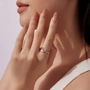 925 Sterling Silver White Gold Plated Nano Opal Ring with CZ for Women-6